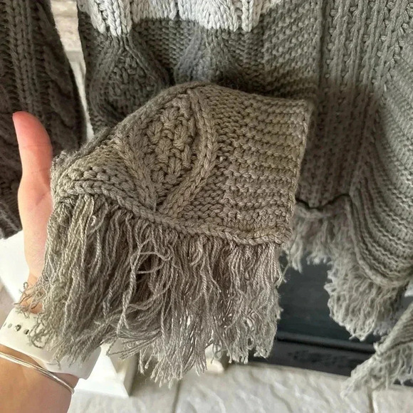 UMGE Cardigan Size L Neutral Western Fringe Oversized Lagenlook Cowgirl fall - Picture 4 of 8